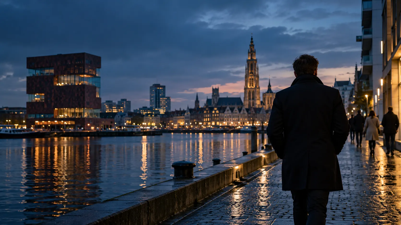 Vue d’ambiance d’Anvers au bord de l’Escaut